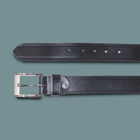 Vihan Black Genuine Leather Belt for Men